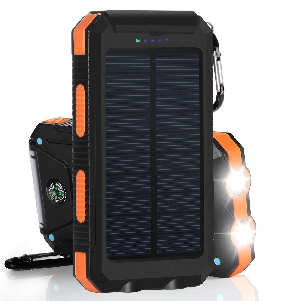 Распродано :-( Внешний аккумулятор водонепроницаемый Powerbank Solar  Charger на солнечных батареях 3 в 1 [20000 мАч; компас; 2 фонарика] со  скидкой и доставкой в Алматы, Астана, Атырау, Актау и по Казахстану